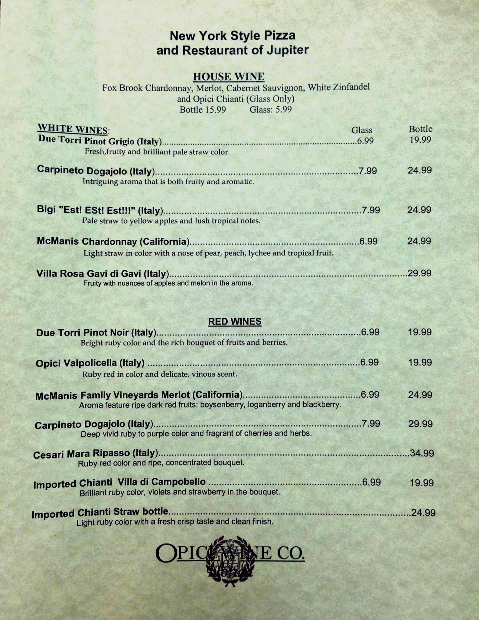 Menu at New York Style Pizza pizzeria, Jupiter