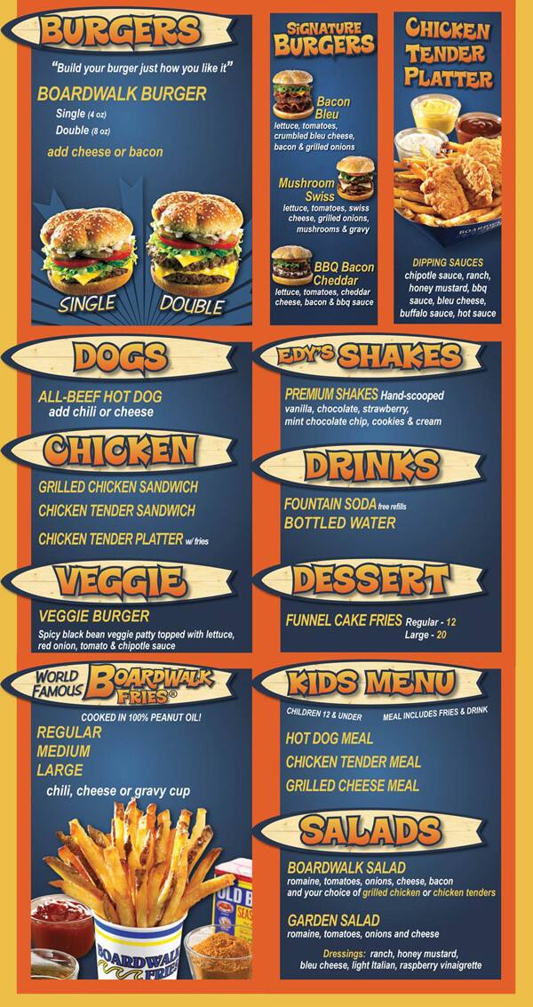 Boardwalk Fresh Burgers Fries Menu