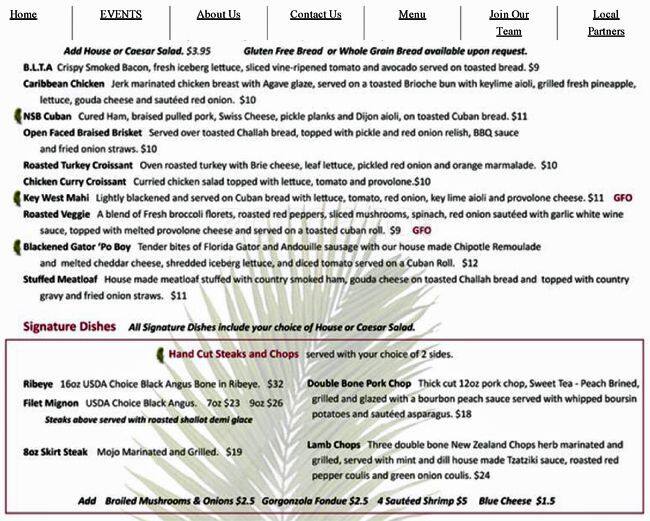 Menu at Corkscrew Bar and Grille, New Smyrna Beach