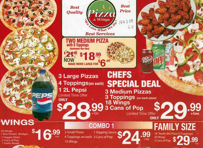 Menu at 341 Pizza pizzeria, Mississauga, Hurontario St