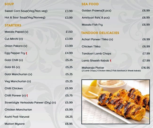 bansuri menu