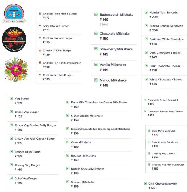 Momos club menu