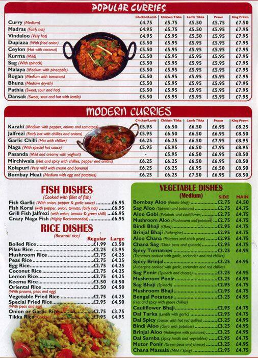 Papadom menu
