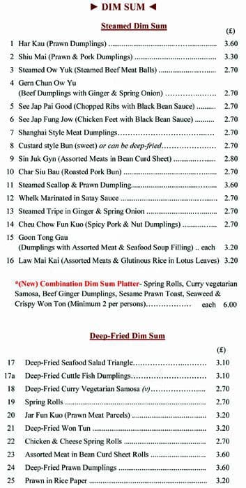 Menu At Pearl City Restaurant Manchester Pearl City Menu