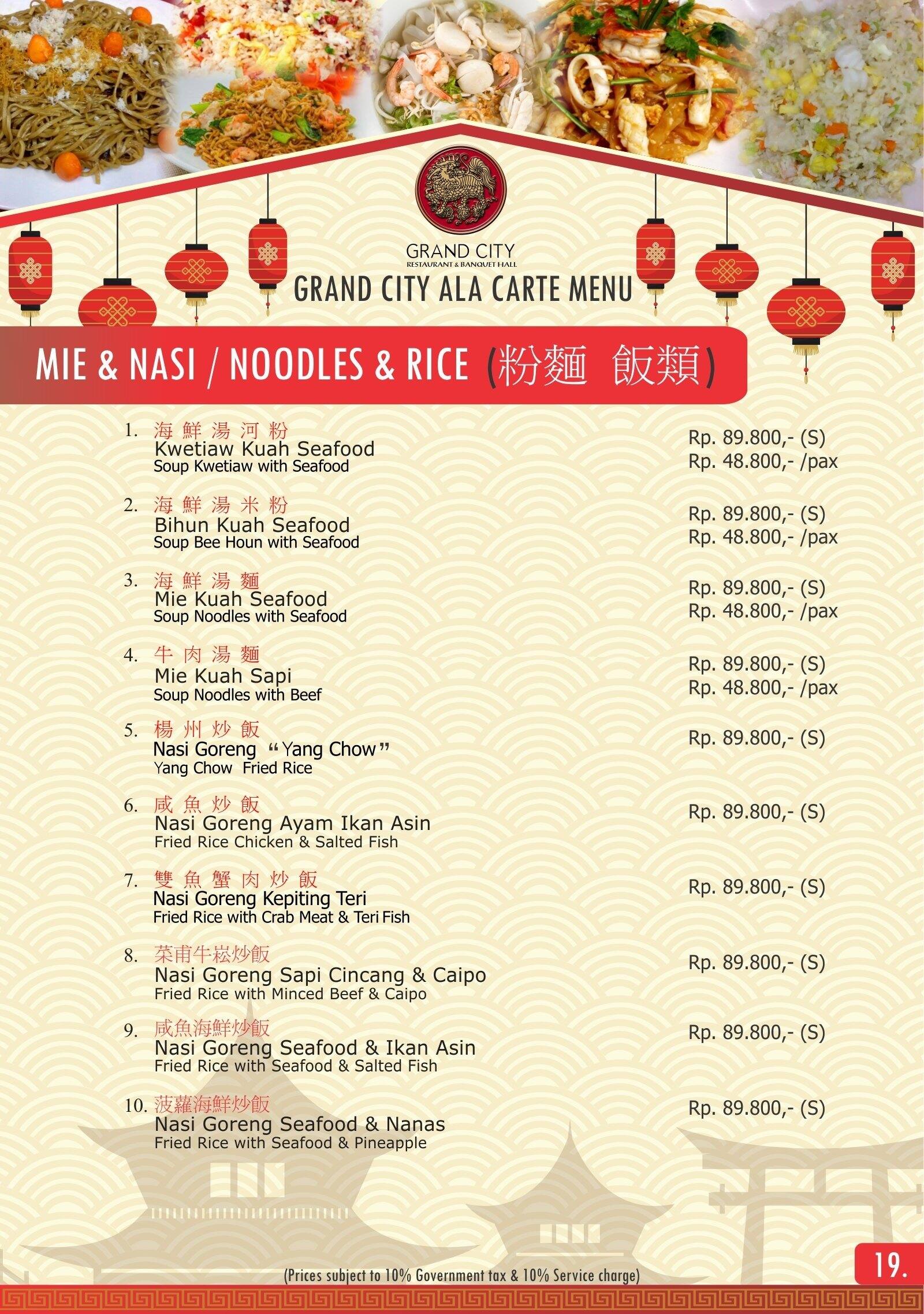 Menu at Silver Spoon cafe, North Jakarta