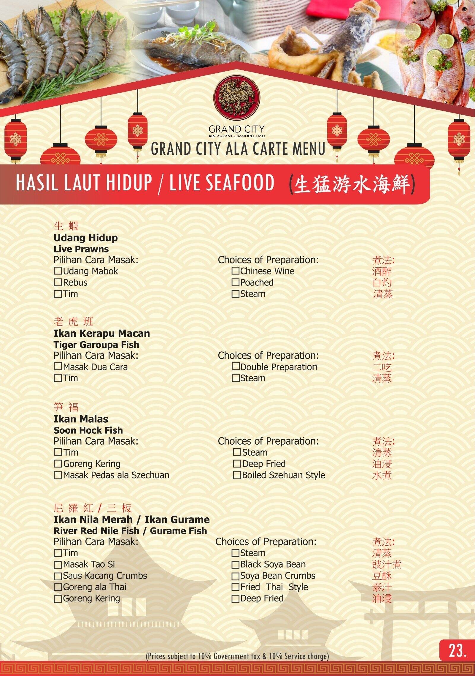 Menu at Silver Spoon cafe, North Jakarta