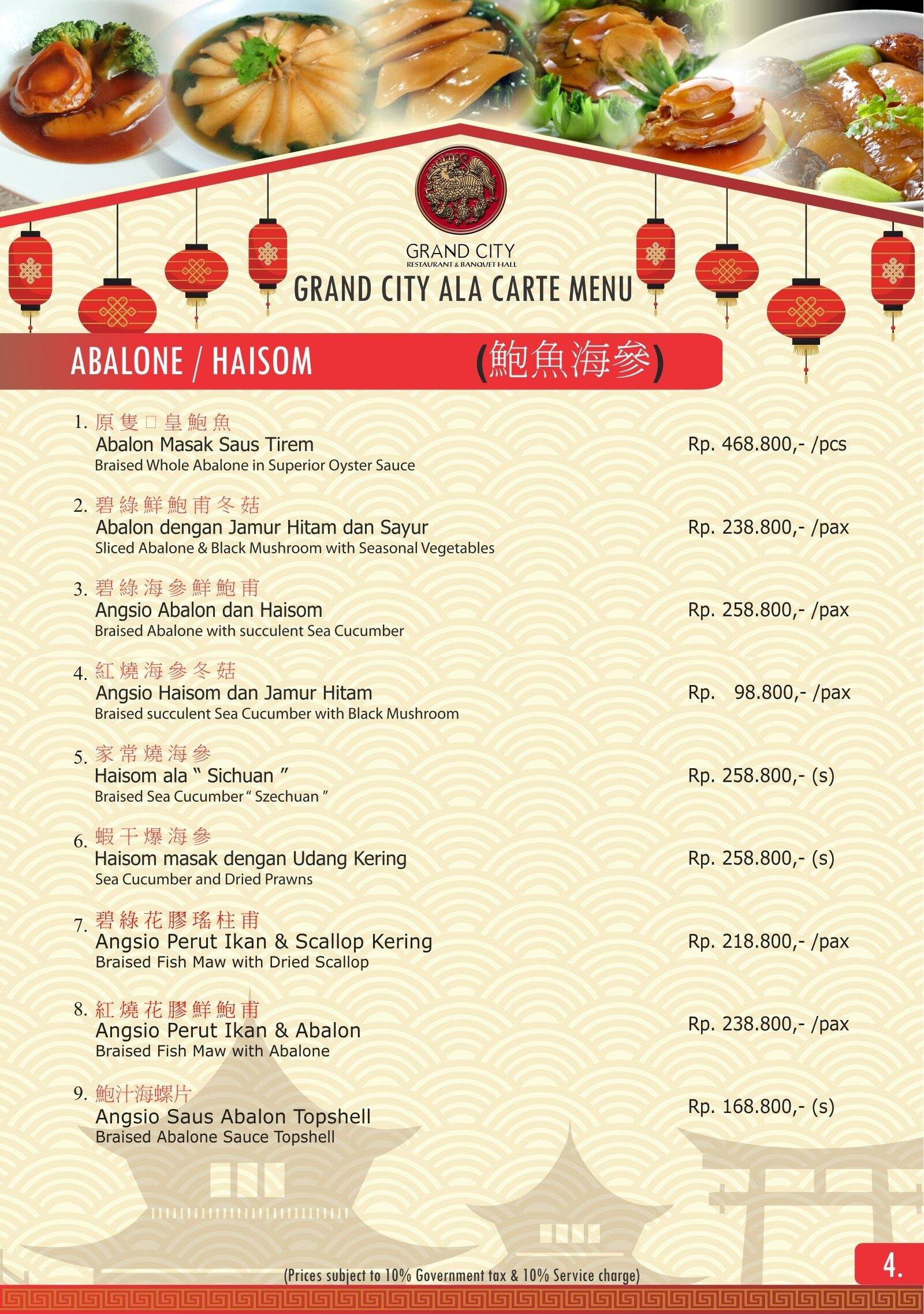 Menu at Silver Spoon cafe, North Jakarta