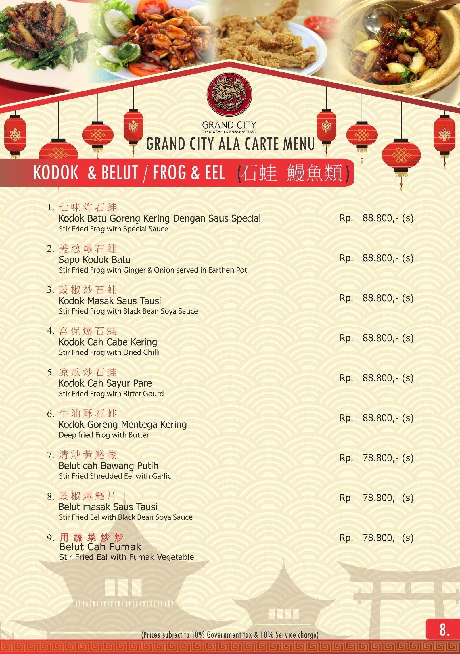 Menu at Silver Spoon cafe, North Jakarta