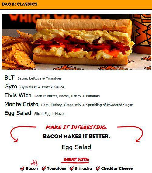 Menu at Which Wich Superior Sandwiches fast food, Chesterfield