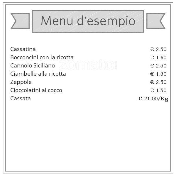 Menu di Pasticceria Siciliana La Delizia 