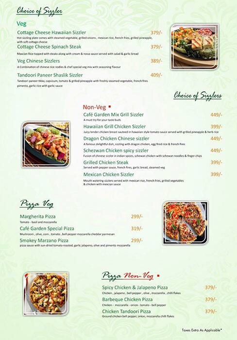 Menu At Cafe Garden Villa Patna