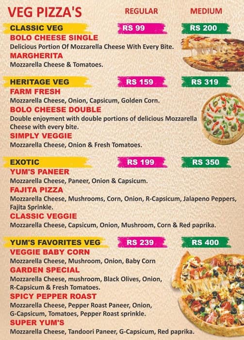 Menu at YUM PIZZA 'N' MORE, Bengaluru