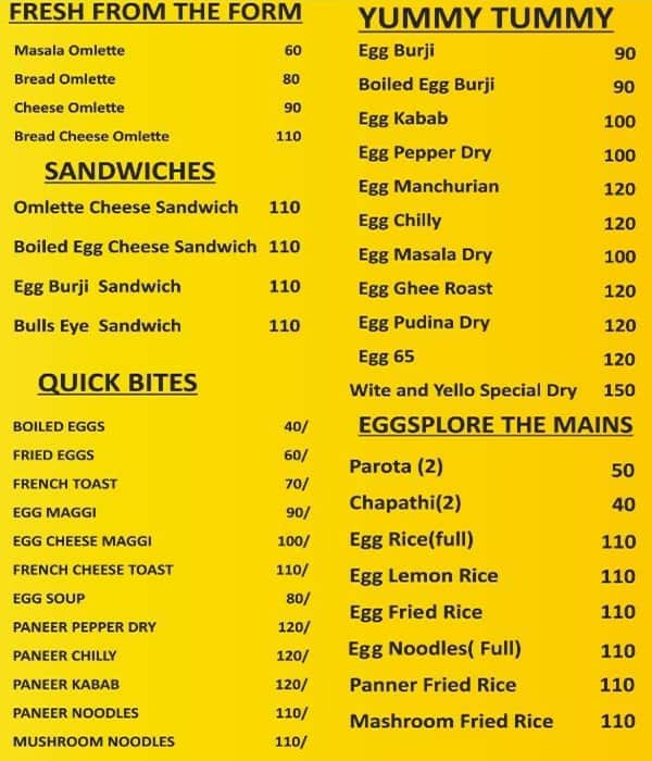 Menu Of Wite & Ello, Banashankari, Bangalore