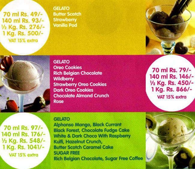 Gelato Vinto a Lucknow Foto del Menu con Prezzi Zomato