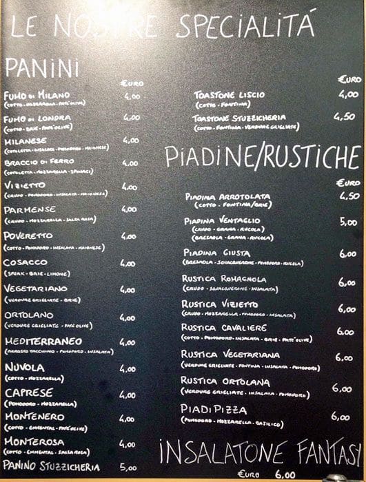 Menu di La Stuzzicheria 