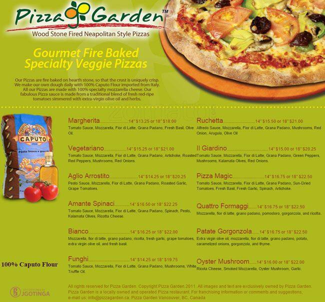 Pizza Garden Haiti Menu