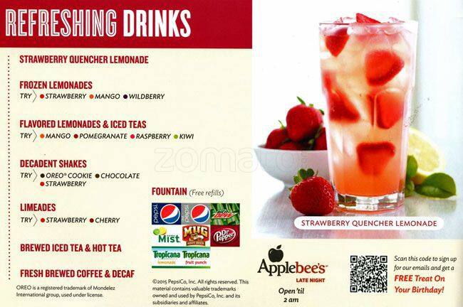 Applebee's menu