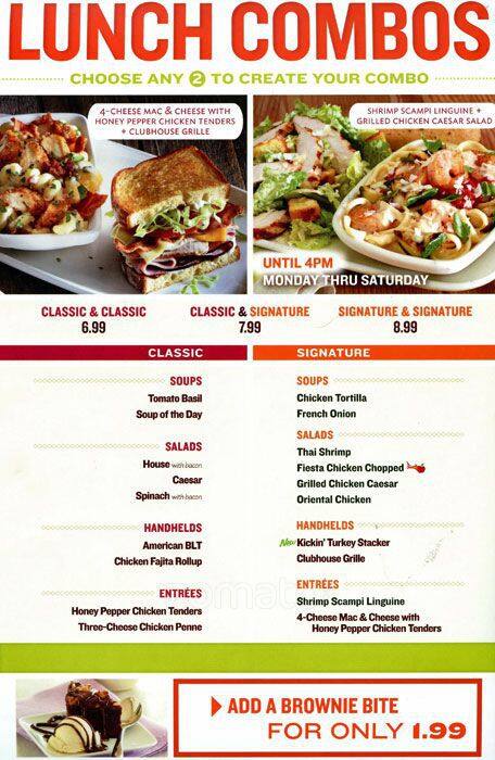 Applebee's menu