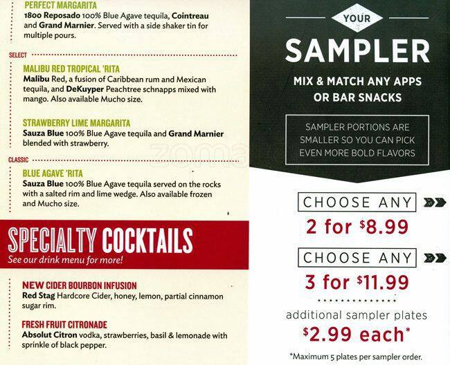 Applebee's menu