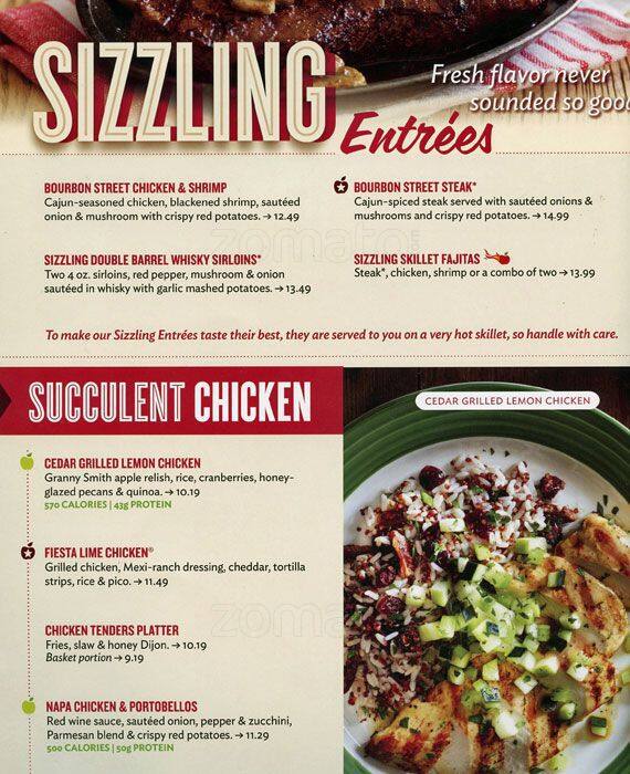 Applebee's menu
