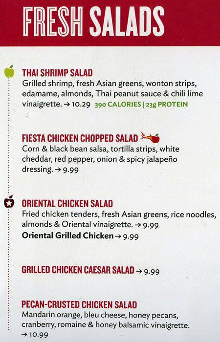 Applebee's menu
