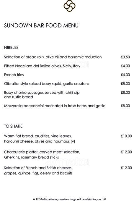 sunborn yacht london restaurant menu