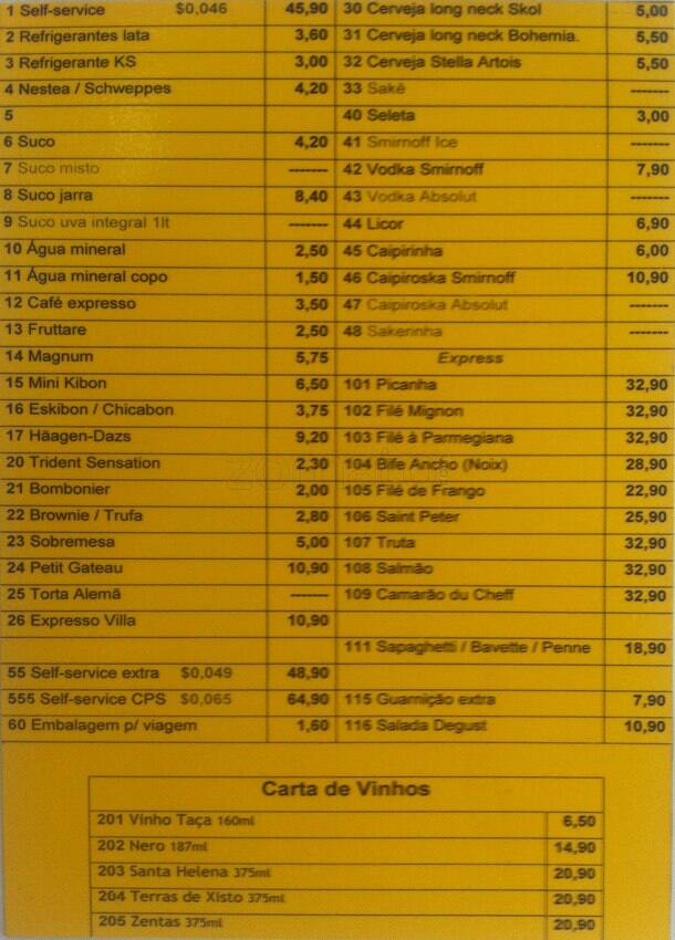 Villa Grill Menu, Menu de Villa Grill, Asa Norte, Brasília Zomato Brasil