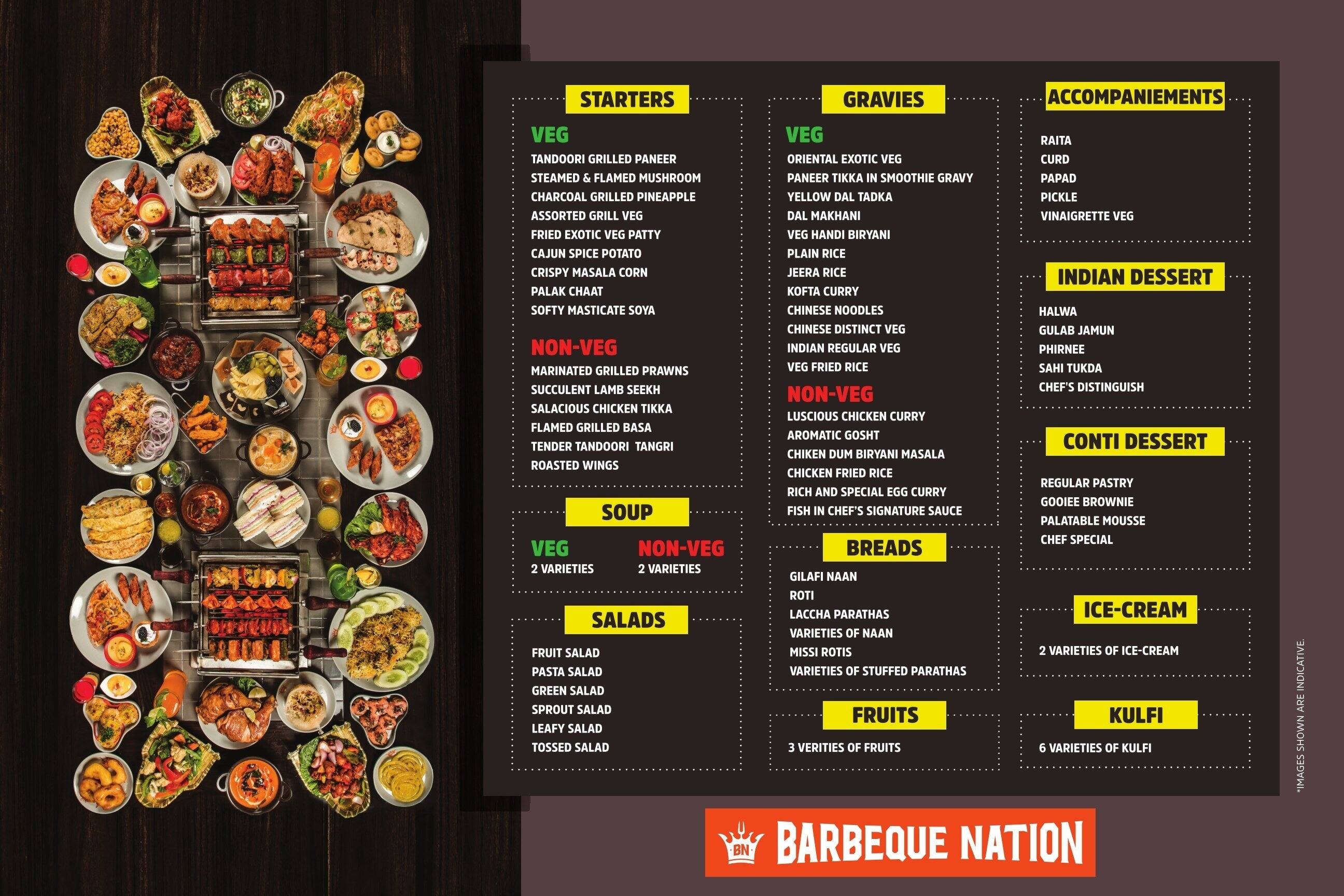 Barbeque Nation Menu Menu For Barbeque Nation Kacheripady Kochi