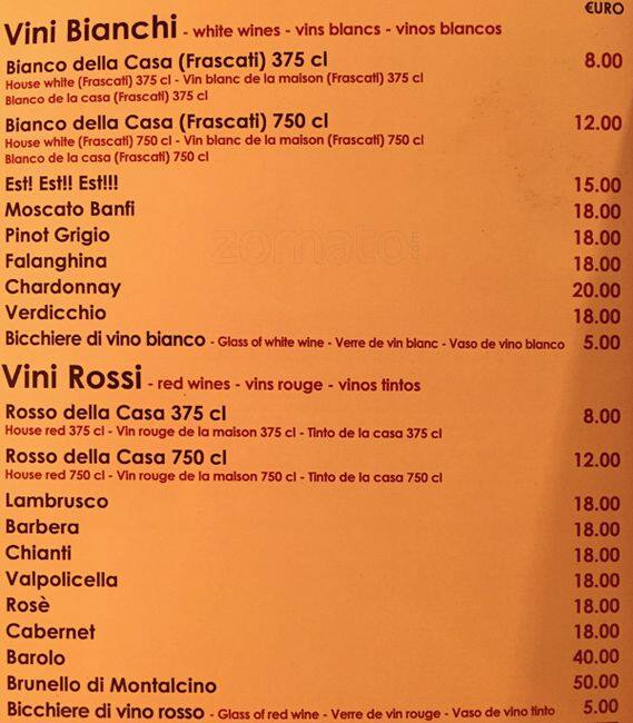 Menu di Rome 