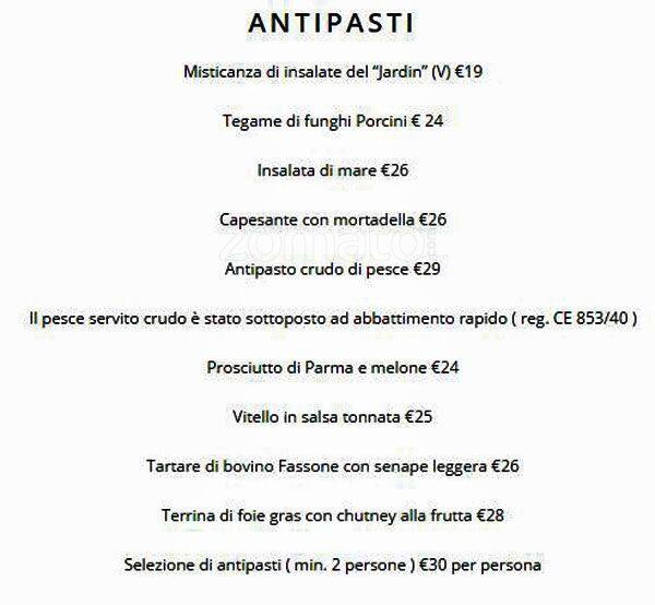 Le Jardin De Russie Hotel De Russie Menu