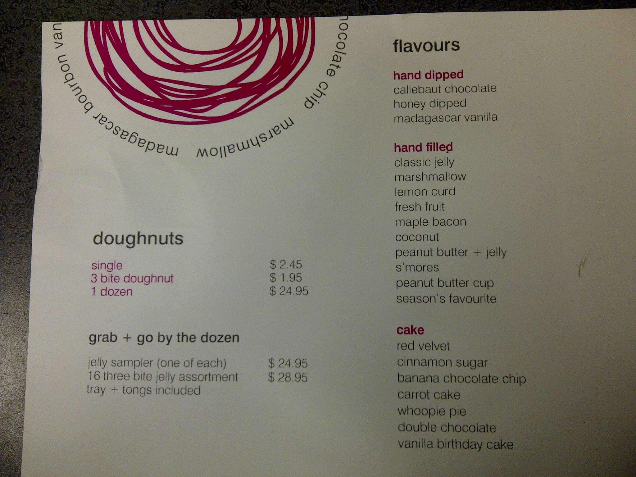 Jelly Modern Doughnuts Menu, Menu for Jelly Modern Doughnuts, Beltline