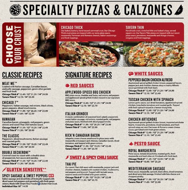 Old Chicago Menu, Menu for Old Chicago, Hazelwood, Portland