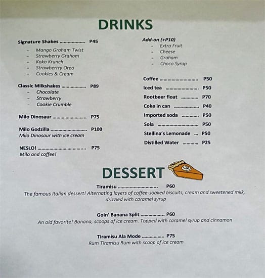 Hobby Menu Menu at Xtreme Hobby Cafe, Manila
