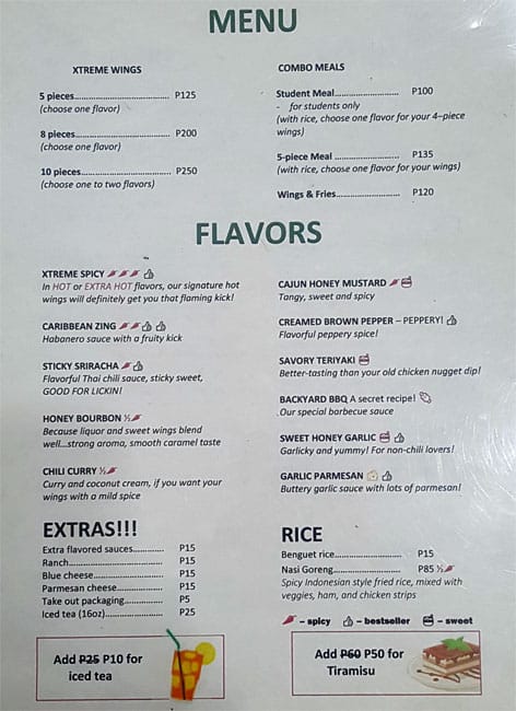 Hobby Menu Menu at Xtreme Hobby Cafe, Manila