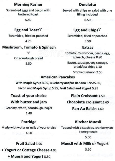 Piacere Cafe menu
