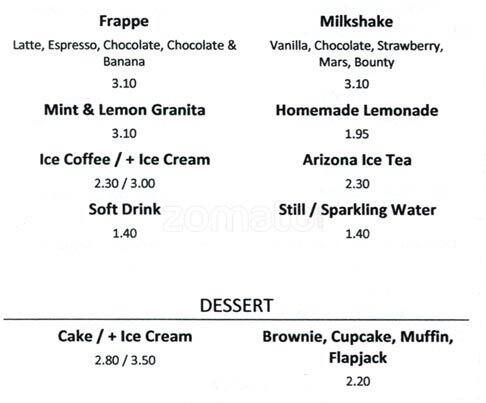 Piacere Cafe menu