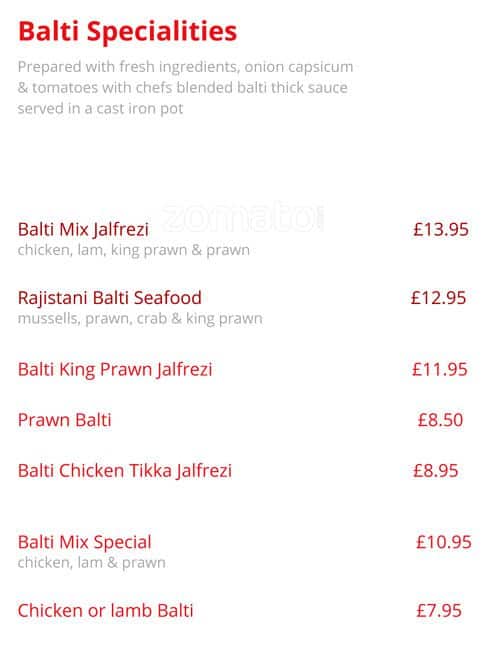 Haweli Of Sutton Indian Restaurant menu