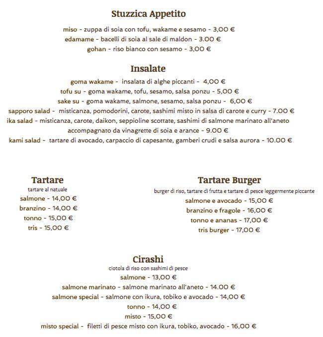 Menu di White Sushi 