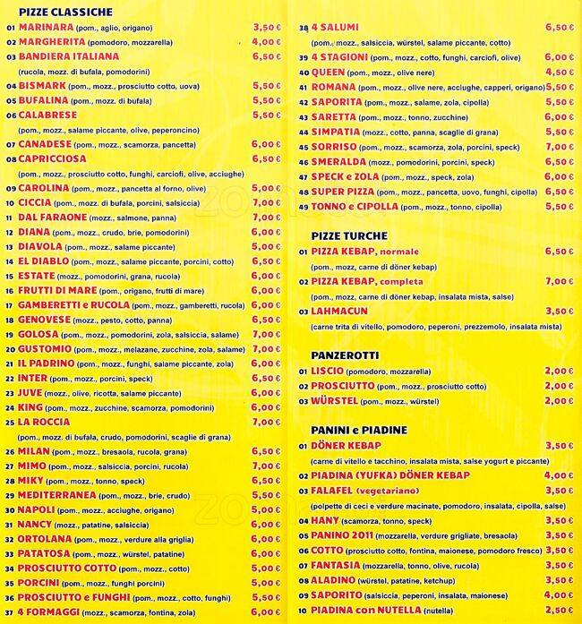 Menu di Istanbul Lambrate 