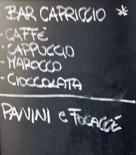 Menu di Capriccio Sas Di Cerrelli Carmine E C 