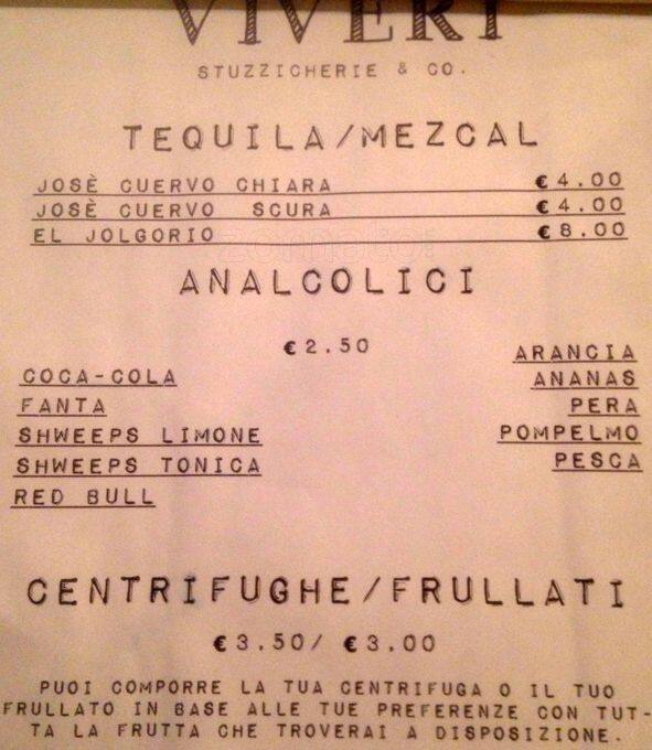 Menu di Viveri 