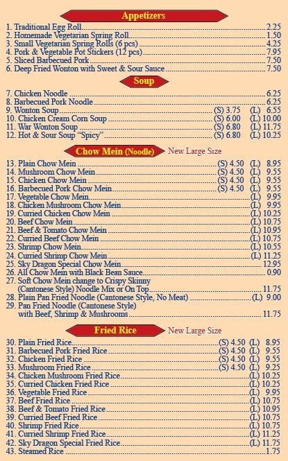 dragon city near me menu