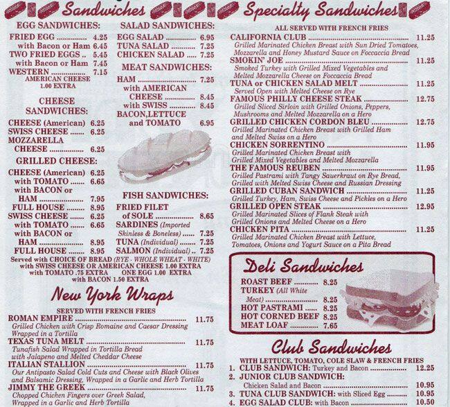 new york luncheonette menu