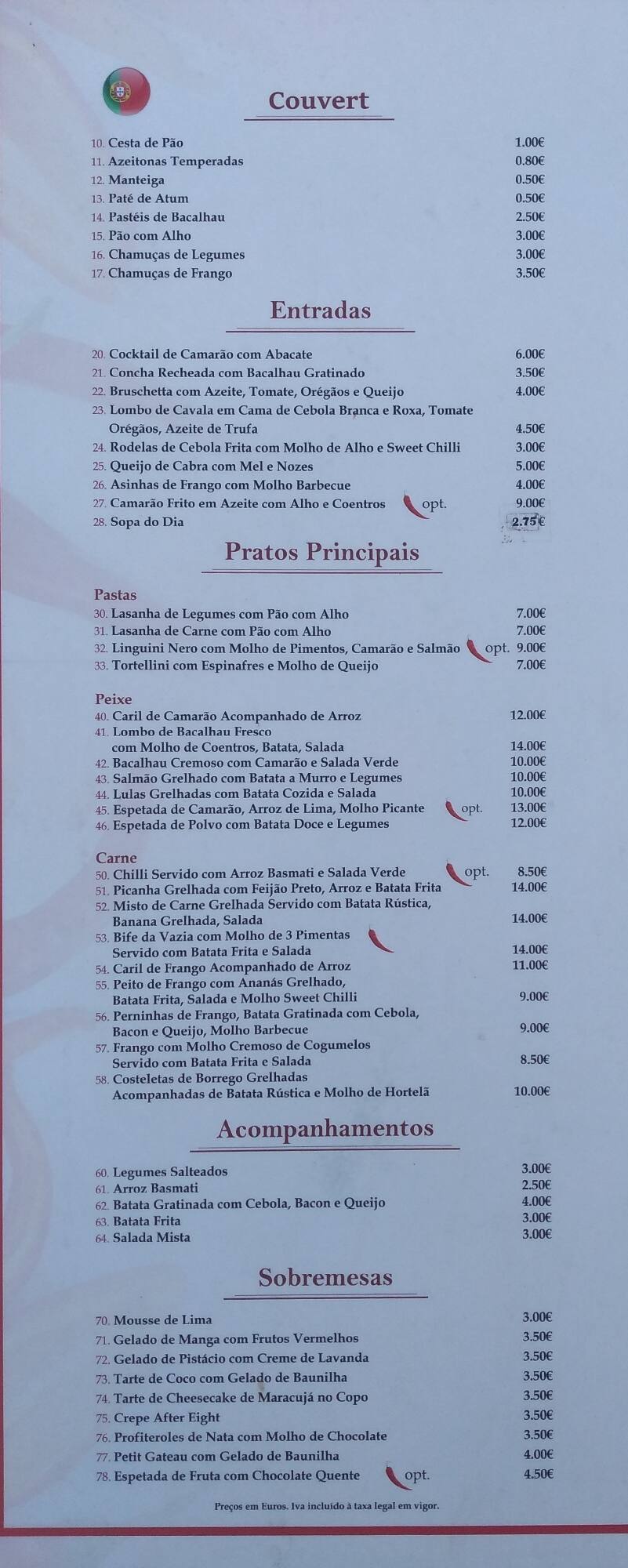 Carta de Chilli Pepper