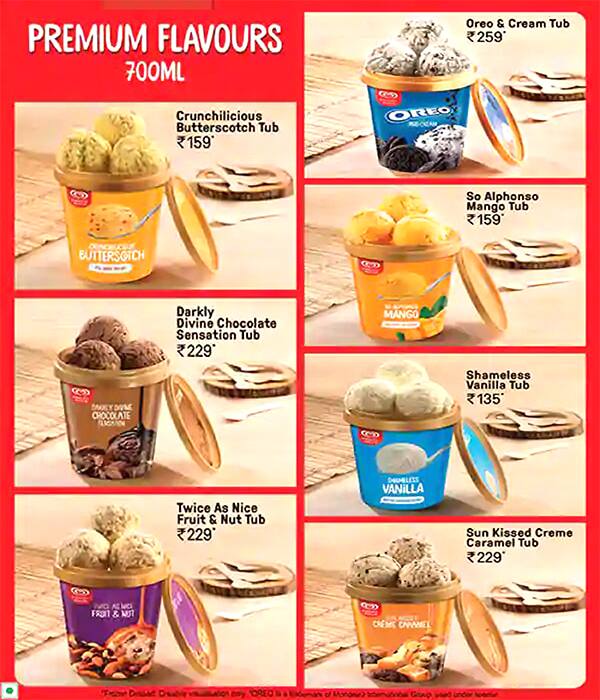 Kwality Wall’s Ice Cream And More menu