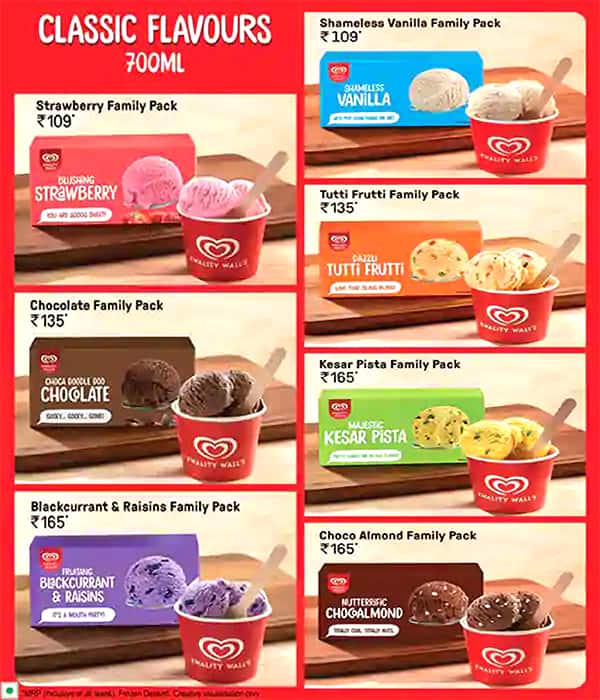 Kwality Wall’s Ice Cream And More menu