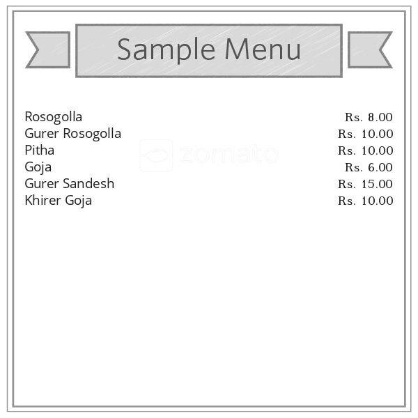 Mishti Mahal menu