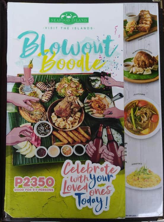 Menu at Blackbeard Seafood Island Grill restaurant, Quezon City