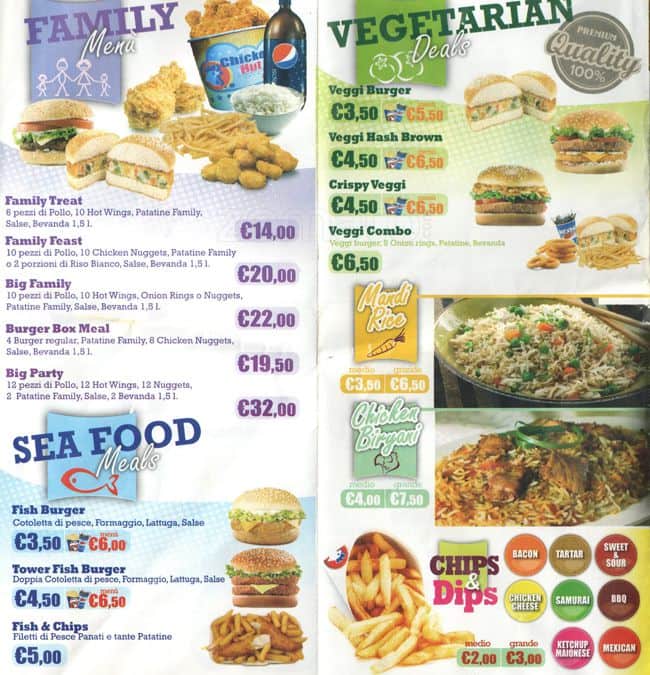 Menu di Chicken Hut 