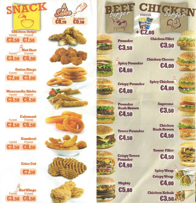 Menu di Chicken Hut 